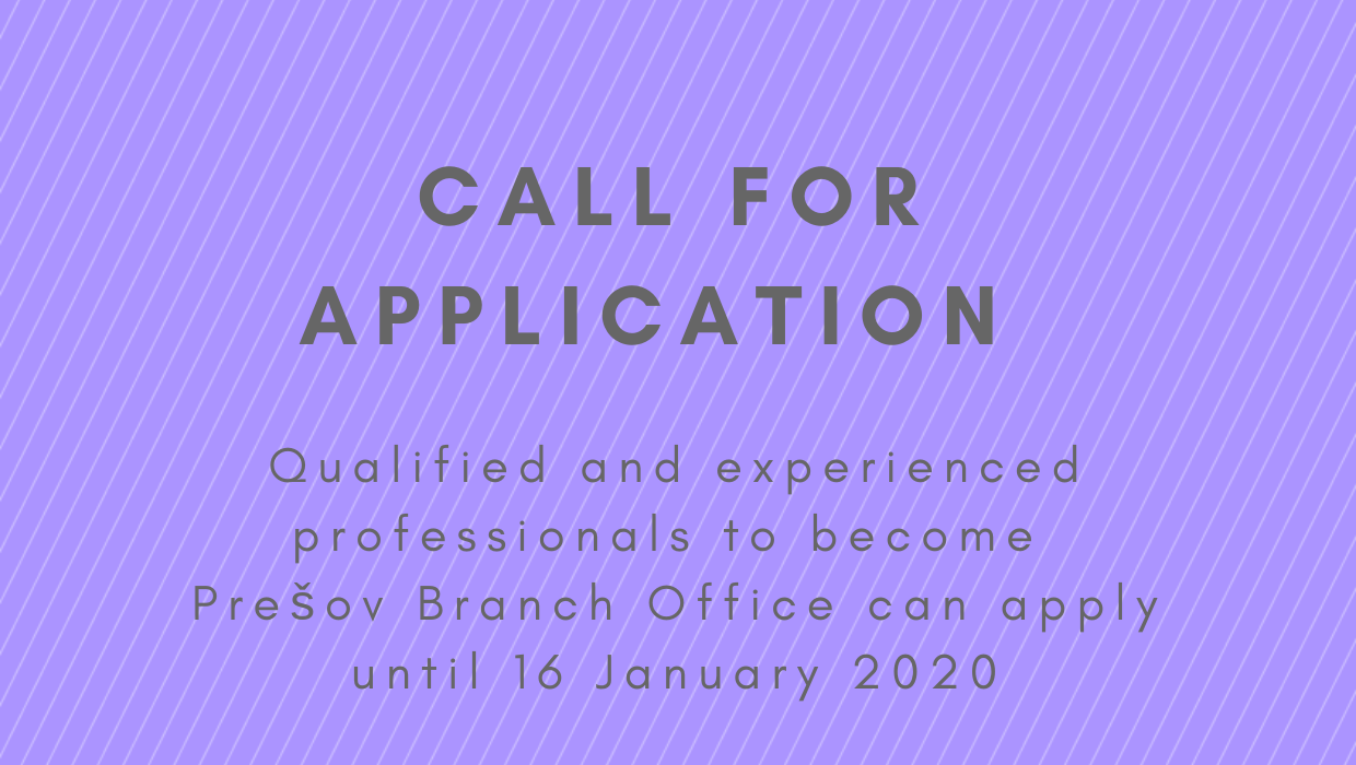 Call for Application for Branch Office Expert in Prešov 
